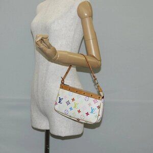 LOUIS VUITTON Monogram Multicolor Pochette Pouch White M92649 LV Auth 139900V